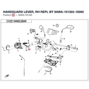 HANDGUARD LEVER, RH REPL BY 9AWA-101303-10000 product image