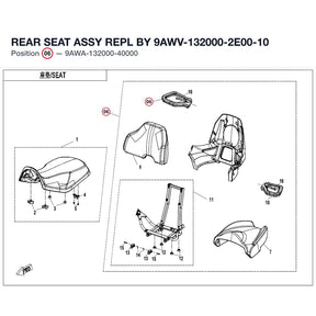 REAR SEAT ASSY REPL BY 9AWV-132000-2E00-10 product image