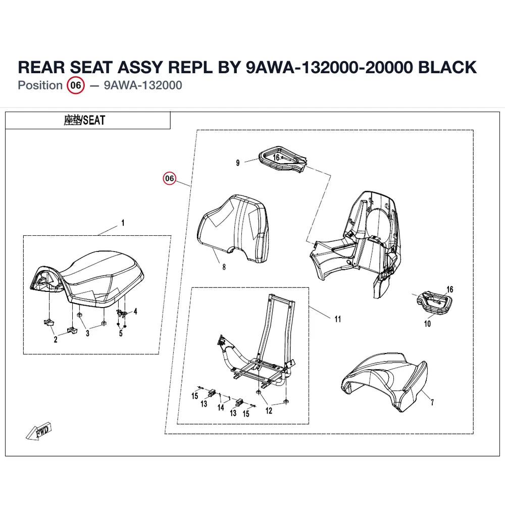 REAR SEAT ASSY REPL BY 9AWA-132000-20000 product image