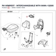 RH ARMREST - INTERCHANGEABLE WITH  9AWA-132500 product image