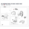 RH ARMREST REPL BY 9AWA-132500-10000 product image