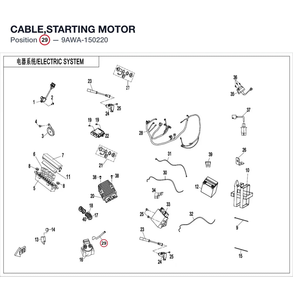 CABLE,STARTING MOTOR product image