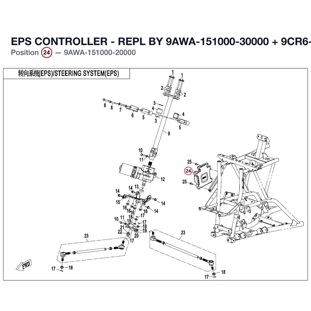 EPS CONTROLLER - REPL BY 9AWA-151000-30000 + 9CR6-103300-30000 product image
