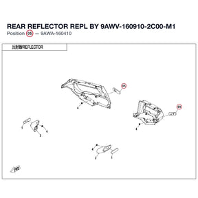 REAR REFLECTOR REPL BY 9AWV-160910-2C00-M1 product image