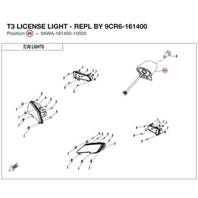 T3 LICENSE LIGHT - REPL BY 9CR6-161400 product image