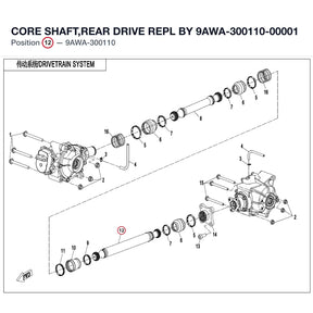 CORE SHAFT,REAR DRIVE REPL BY 9AWA-300110-00001 product image