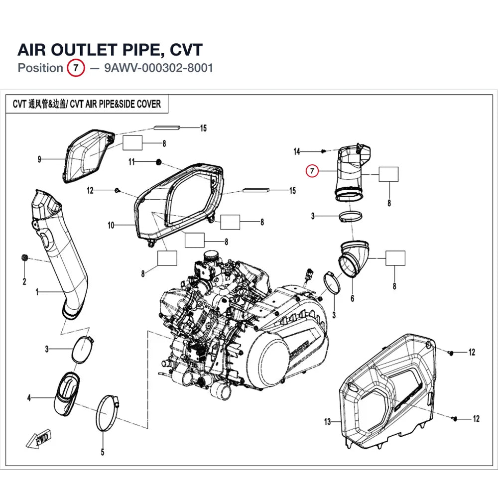 AIR OUTLET PIPE, CVT product image