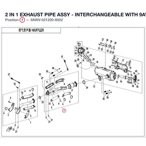2 IN 1 EXHAUST PIPE ASSY - INTERCHANGEABLE WITH 9AWV-021200-8001 product image