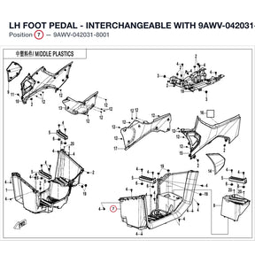 LH FOOT PEDAL - INTERCHANGEABLE WITH 9AWV-042031-8000 product image