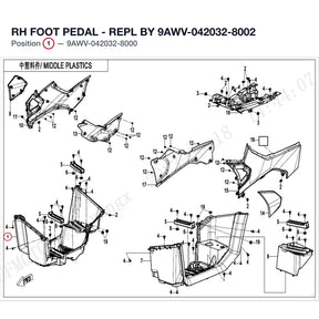 RH FOOT PEDAL - REPL BY 9AWV-042032-8002 product image