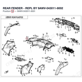 REAR FENDER - REPL BY 9AWV-043011-8002 product image