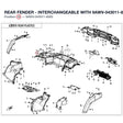 REAR FENDER - INTERCHANGEABLE WITH 9AWV-043011-8001 product image