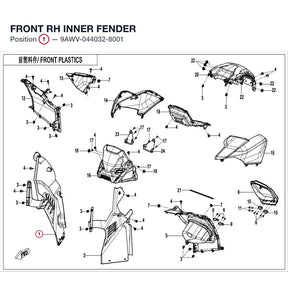 FRONT RH INNER FENDER product image