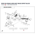 REAR RH SWING ARM ASSY - REPL BY 9AWV-060200-8001-0BP00 product image