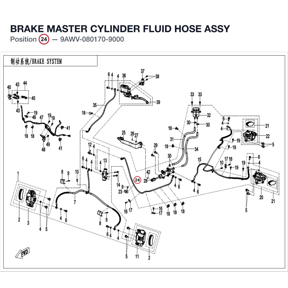 BRAKE MASTER CYLINDER FLUID HOSE ASSY product image