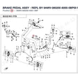 BRAKE PEDAL ASSY - REPL BY 9AWV-080200-8000-0BP00 product image