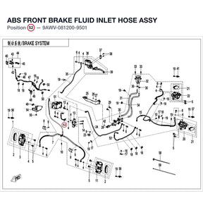 ABS FRONT BRAKE FLUID INLET HOSE ASSY product image
