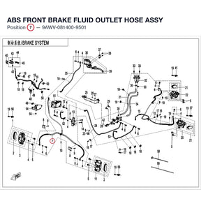 ABS FRONT BRAKE FLUID OUTLET HOSE ASSY product image