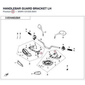 HANDLEBAR GUARD BRACKET LH product image