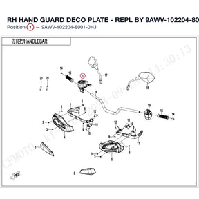 RH HAND GUARD DECO PLATE - REPL BY 9AWV-102204-8000-0HJ product image