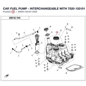 CAP, FUEL PUMP - INTERCHANGEABLE WITH  7020-120101 product image