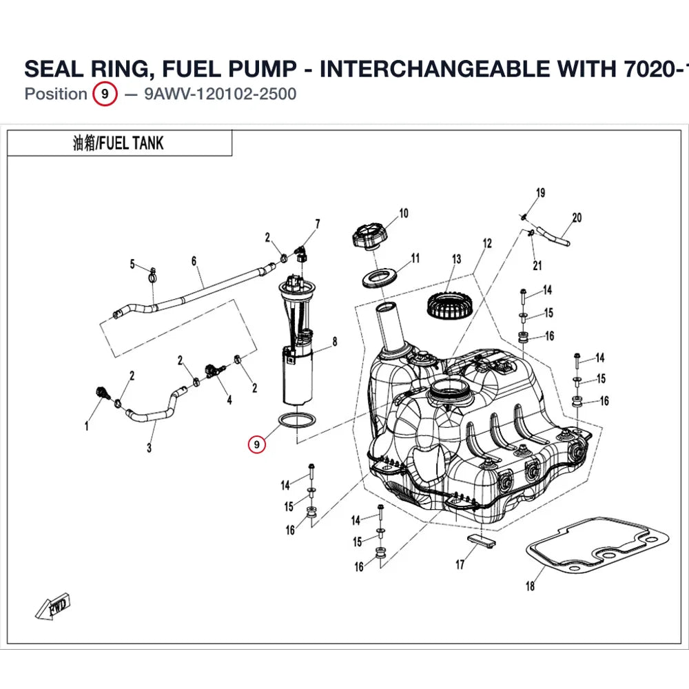 SEAL RING, FUEL PUMP - INTERCHANGEABLE WITH  7020-120102 product image