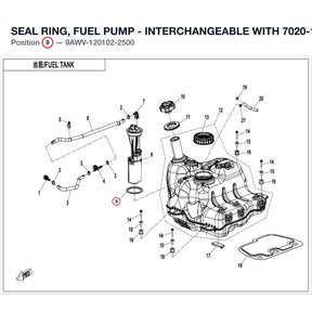 SEAL RING, FUEL PUMP - INTERCHANGEABLE WITH  7020-120102 product image