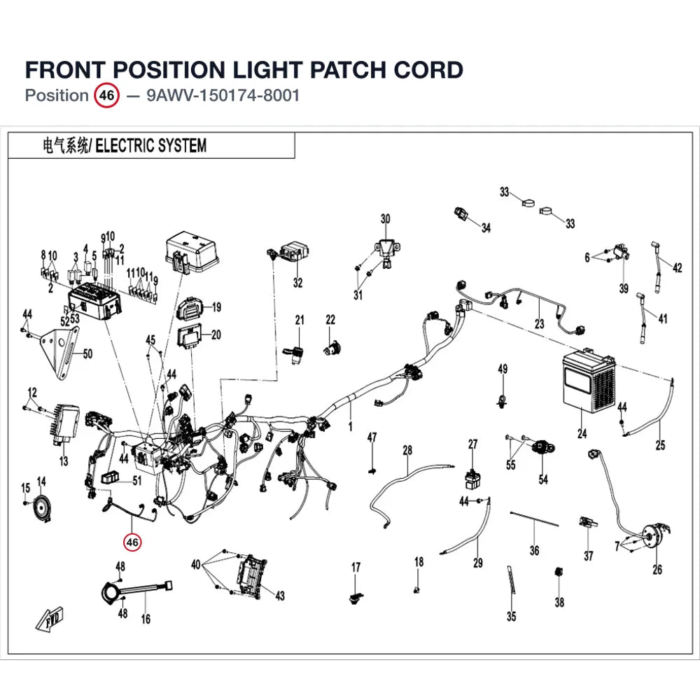 FRONT POSITION LIGHT PATCH CORD product image