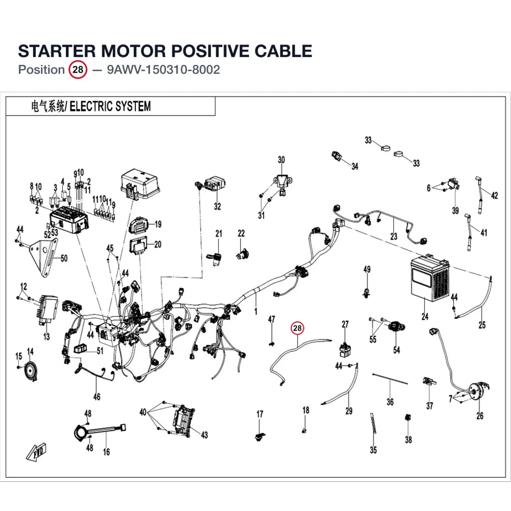 STARTER MOTOR POSITIVE CABLE product image