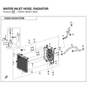 WATER INLET HOSE, RADIATOR product image
