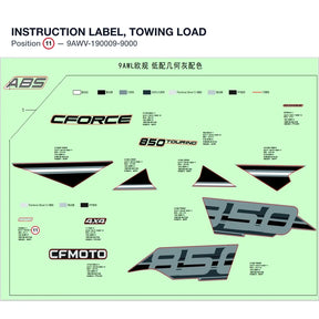 INSTRUCTION LABEL, TOWING LOAD product image