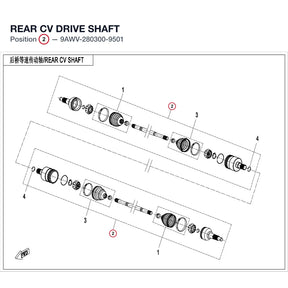 REAR CV DRIVE SHAFT - INTERCHEABLE WITH 9AWV-280300-9500 product image