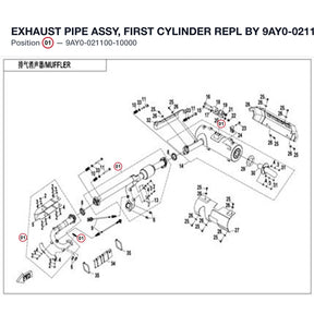 EXHAUST PIPE ASSY, FIRST CYLINDER REPL BY 9AY0-021100-10001 product image