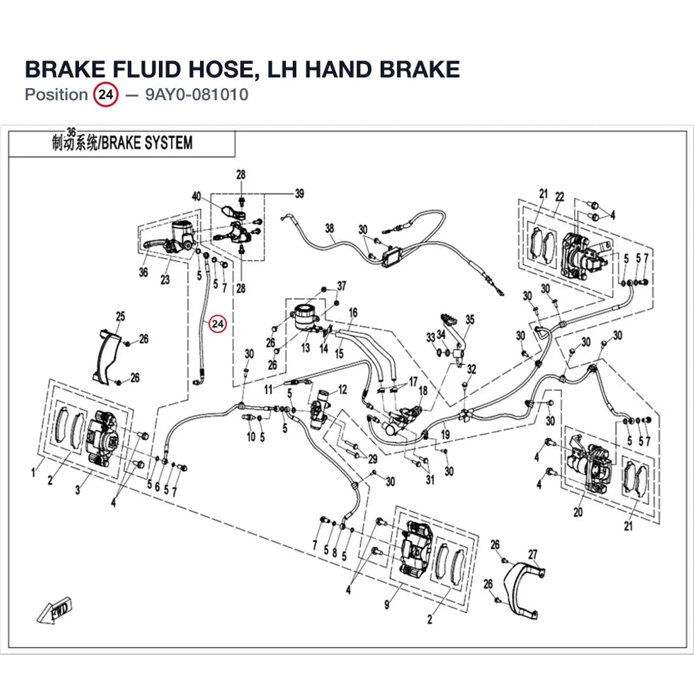 BRAKE FLUID HOSE, LH HAND BRAKE product image