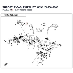 THROTTLE CABLE REPL BY 9AYV-100500-2800 product image