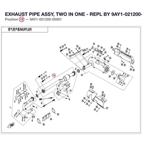 EXHAUST PIPE ASSY, TWO IN ONE - REPL BY 9AY1-021200-00002 product image