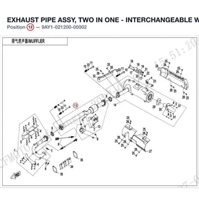 EXHAUST PIPE ASSY, TWO IN ONE - INTERCHANGEABLE WITH 9AY1-021200-00001 product image