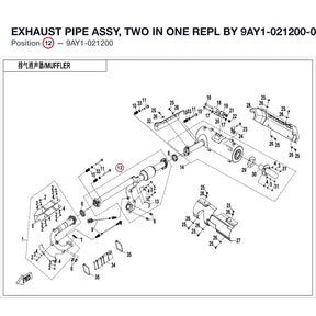 EXHAUST PIPE ASSY, TWO IN ONE REPL BY 9AY1-021200-00001 product image