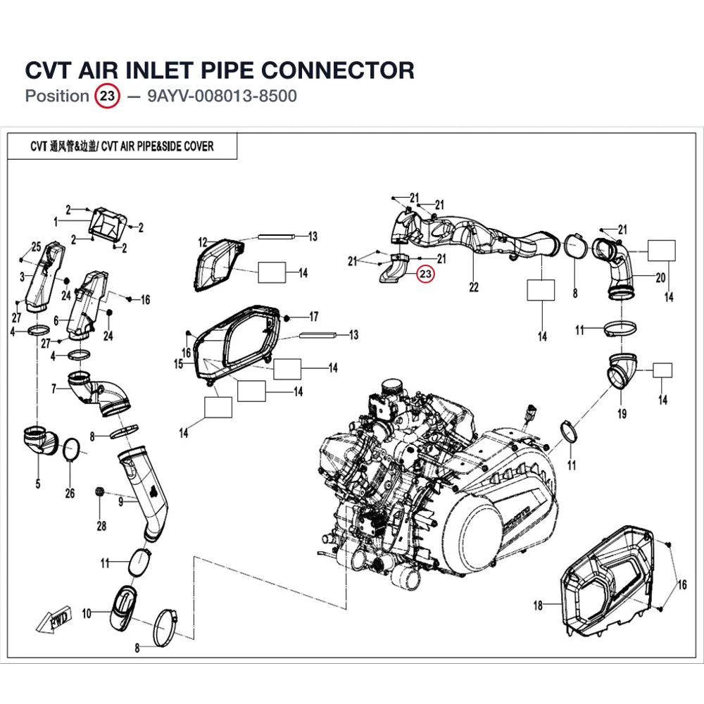 CVT AIR INLET PIPE CONNECTOR product image