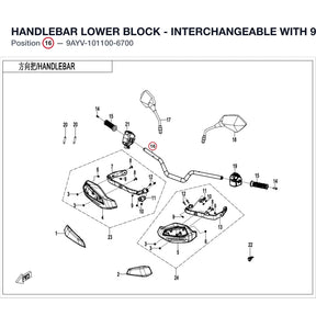 HANDLEBAR LOWER BLOCK - INTERCHANGEABLE WITH 9AWV-101100-8001 product image