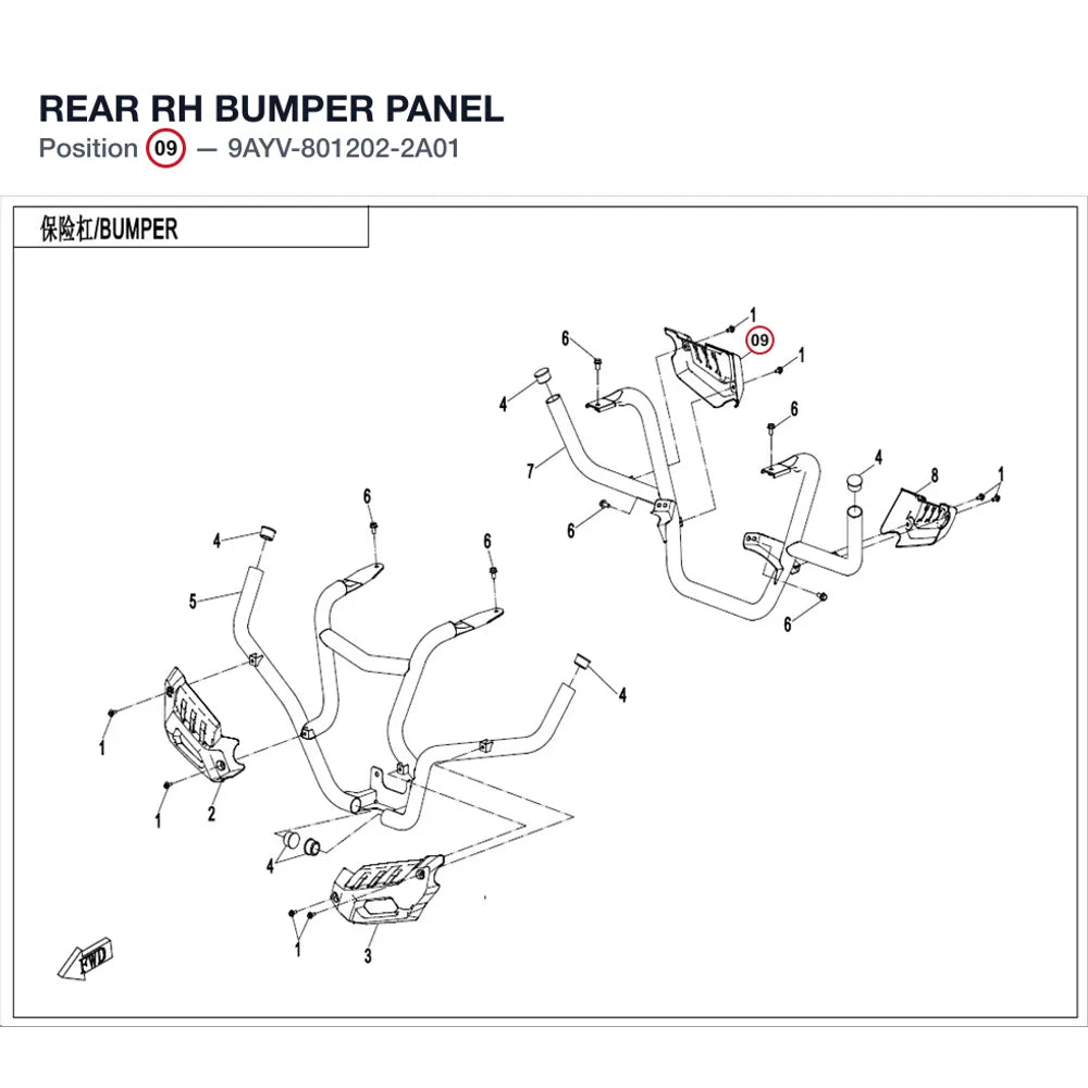 REAR RH BUMPER PANEL product image