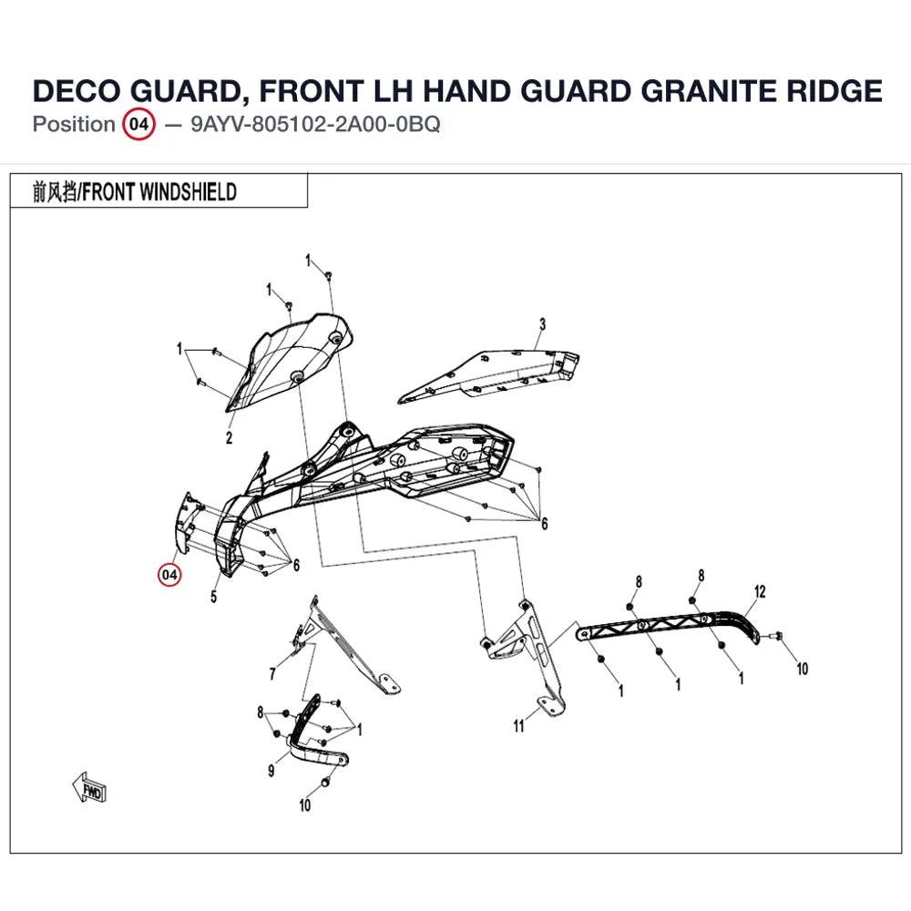 DECO GUARD, FRONT LH HAND GUARD product image