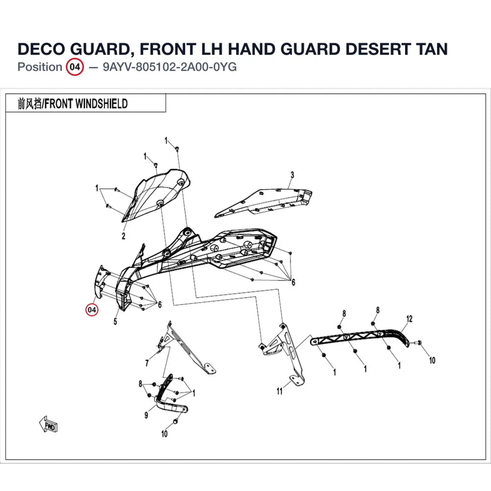 DECO GUARD, FRONT LH HAND GUARD product image