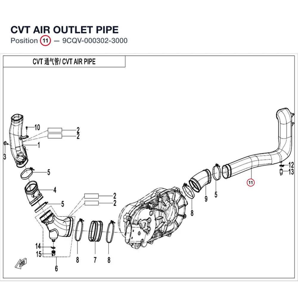 CVT AIR OUTLET PIPE product image