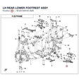 LH REAR LOWER FOOTREST ASSY product image