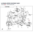 LH REAR UPPER FOOTREST ASSY product image