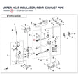 UPPER HEAT INSULATOR, REAR EXHAUST PIPE product image