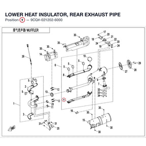 LOWER HEAT INSULATOR, REAR EXHAUST PIPE product image