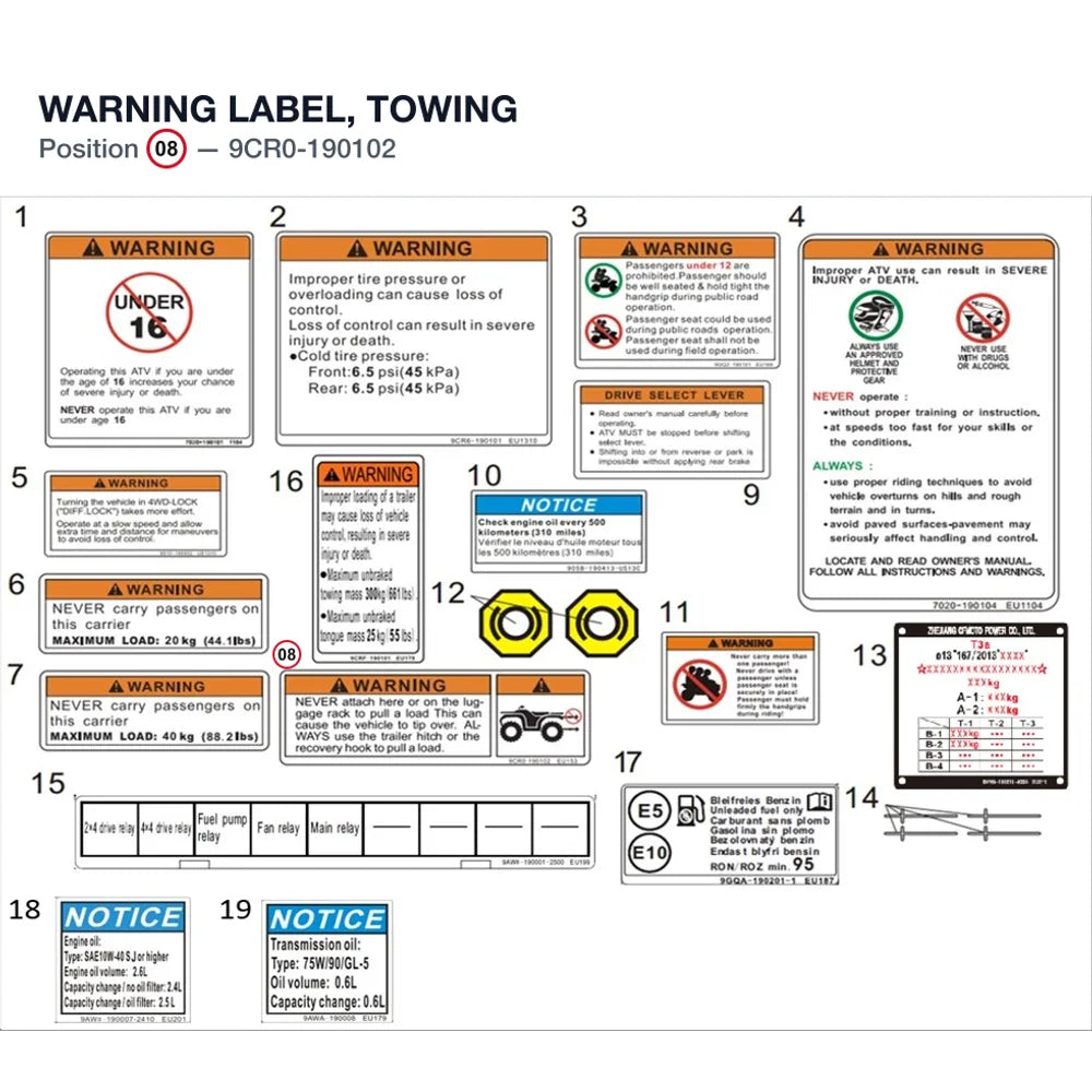 WARNING LABEL, TOWING product image
