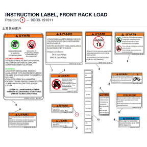 INSTRUCTION LABEL, FRONT RACK LOAD product image